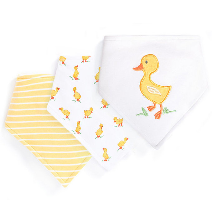 英國 JoJo Maman BeBe 嬰幼兒口水巾/圍兜_黃色鴨子 (JJDB-02)