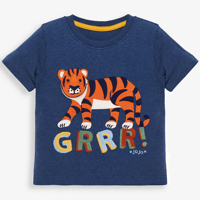 英國 JoJo Maman BeBe 超優質嬰幼兒/兒童100％純棉短袖上衣/T-shirt/動物T_草原之王(JJH2890)