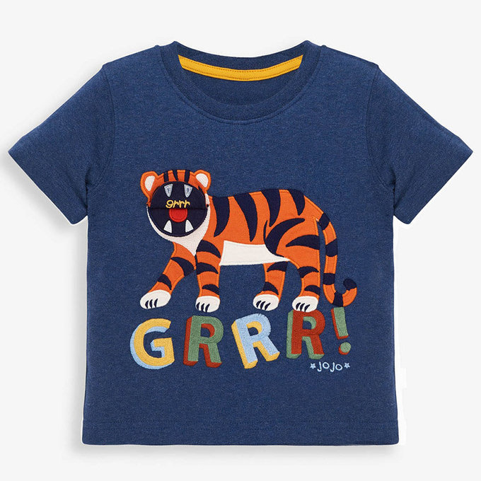 英國 JoJo Maman BeBe 超優質嬰幼兒/兒童100％純棉短袖上衣/T-shirt/動物T_草原之王(JJH2890)