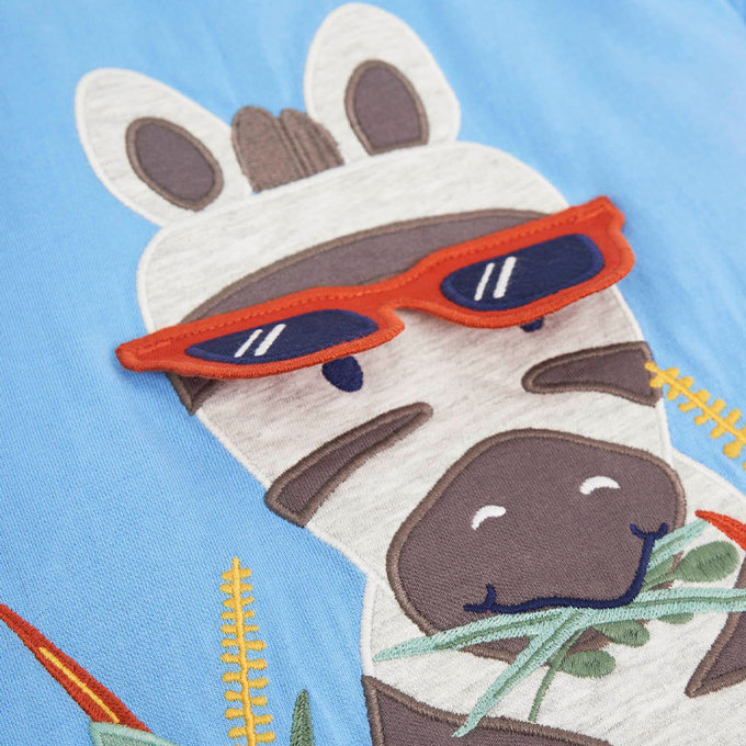 英國 JoJo Maman BeBe 超優質嬰幼兒/兒童100％純棉短袖上衣/T-shirt/動物T_酷!斑馬(JJH2892)