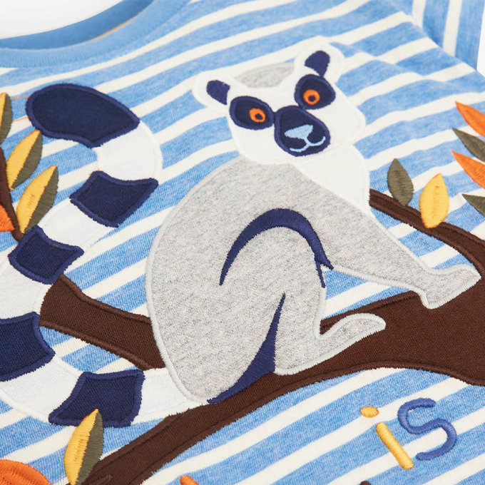 英國 JoJo Maman BeBe 超優質嬰幼兒/兒童100％純棉短袖上衣/T-shirt/動物T_環尾狐猴(JJH2895)