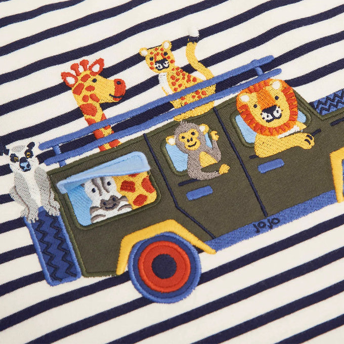 英國 JoJo Maman BeBe 超優質嬰幼兒/兒童100％純棉短袖上衣/T-shirt/動物T_動物逛街(JJH2896)