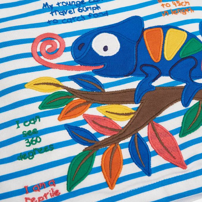 英國 JoJo Maman BeBe 超優質嬰幼兒/兒童100％純棉短袖上衣/T-shirt/動物T_變色龍(JJH2904)