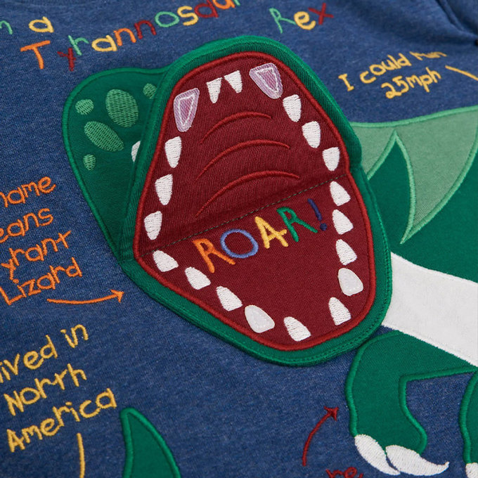 英國 JoJo Maman BeBe 超優質嬰幼兒/兒童100％純棉短袖上衣/T-shirt/動物T_霸王龍(JJH2925)