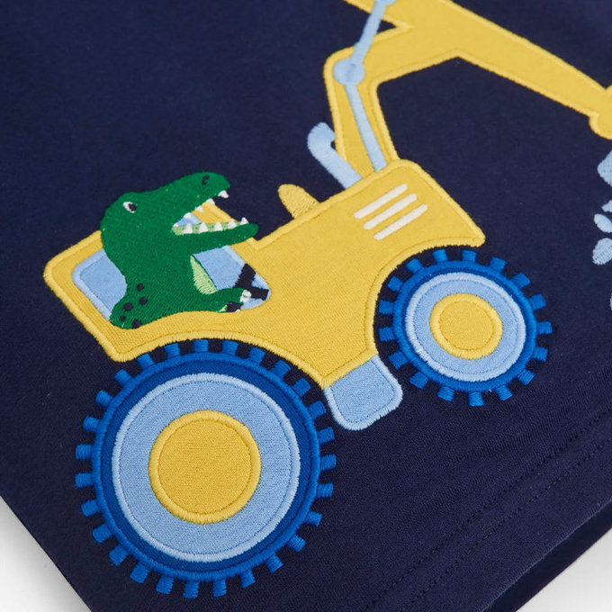 英國 JoJo Maman BeBe 超優質嬰幼兒/兒童100％純棉短袖上衣/T-shirt/動物T_建築暴龍(JJH3030)