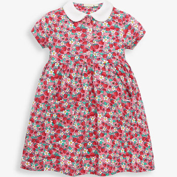 英國 JoJo Maman BeBe 超優質嬰幼兒/兒童100％純棉短袖洋裝_草莓花園(JJH2699)-
