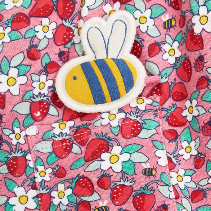 英國 JoJo Maman BeBe 超優質嬰幼兒/兒童100％純棉短袖洋裝_草莓花園(JJH2699)