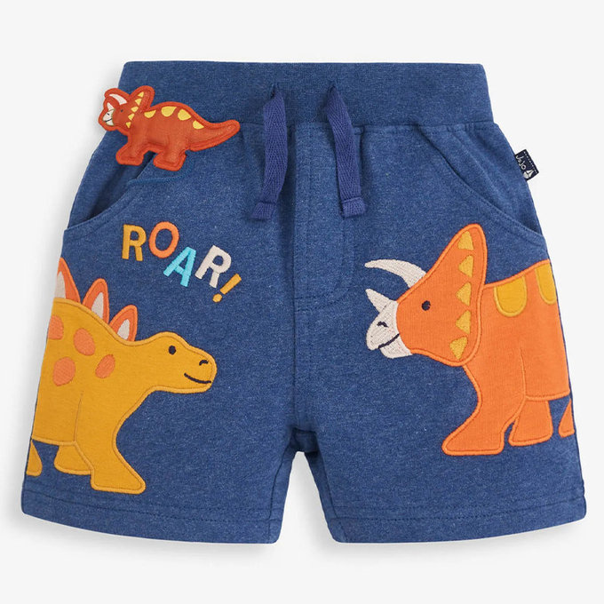 英國 JoJo Maman BeBe 超優質嬰幼兒/兒童100% 純棉綁繩短褲_恐龍寶貝(JJH2781)