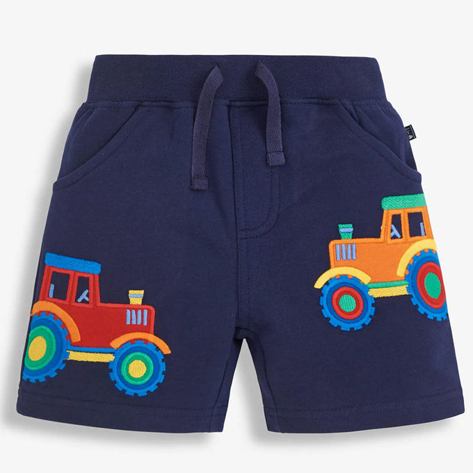 英國 JoJo Maman BeBe 超優質嬰幼兒/兒童100% 純棉綁繩短褲_拖拉車(JJH3028)