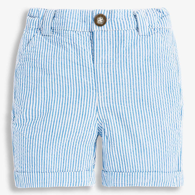 英國 JoJo Maman BeBe 超優質嬰幼兒/兒童100% 純棉短褲_天藍條紋(JJE4341)