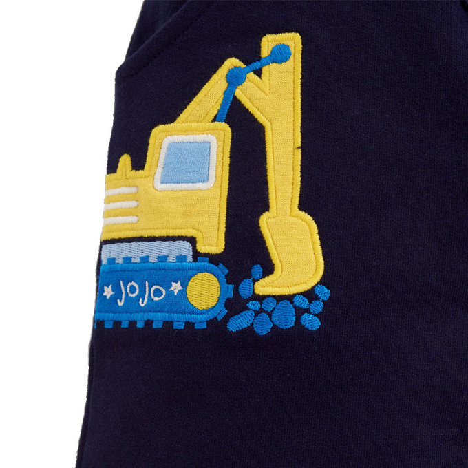 英國 JoJo Maman BeBe 超優質嬰幼兒/兒童100% 純棉綁繩短褲_工程車(JJH1520)