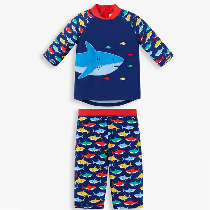 英國 JoJo Maman BeBe 嬰幼兒/兒童兩件式防曬泳裝_海中霸王_JJH1306