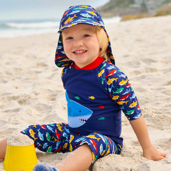 英國 JoJo Maman BeBe 嬰幼兒/兒童兩件式防曬泳裝_海中霸王_JJH1306