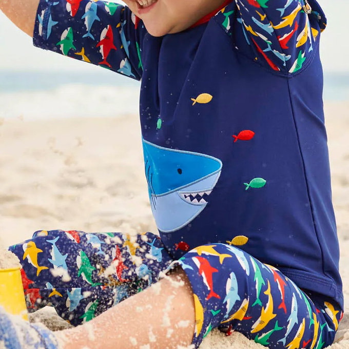 英國 JoJo Maman BeBe 嬰幼兒/兒童兩件式防曬泳裝_海中霸王_JJH1306