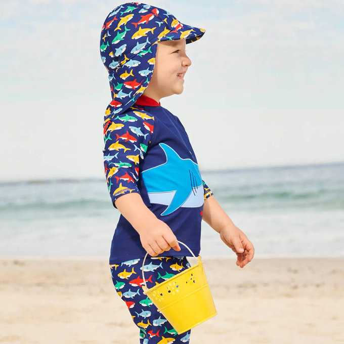 英國 JoJo Maman BeBe 嬰幼兒/兒童兩件式防曬泳裝_海中霸王_JJH1306