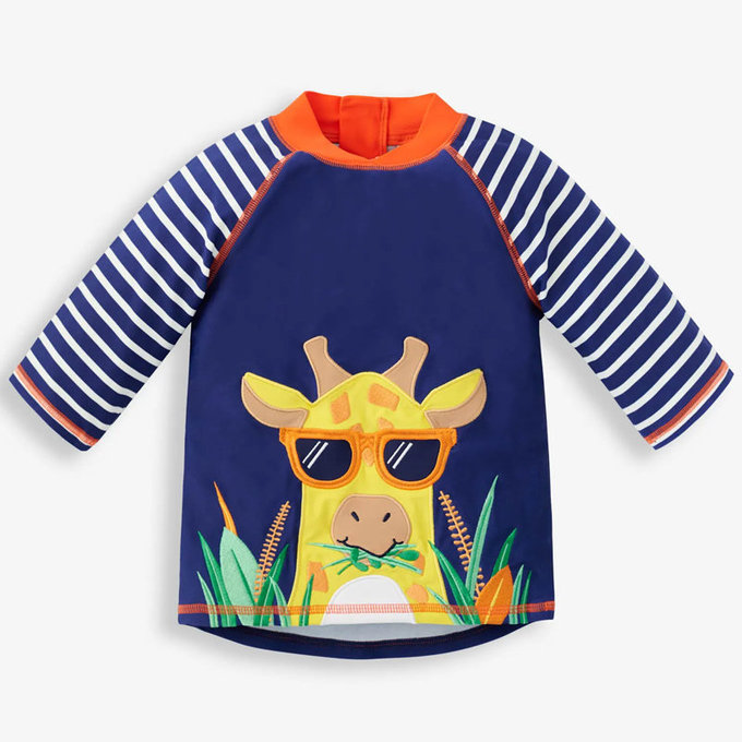 英國 JoJo Maman BeBe 嬰幼兒/兒童兩件式防曬泳裝_酷!長頸鹿(JJH2452)