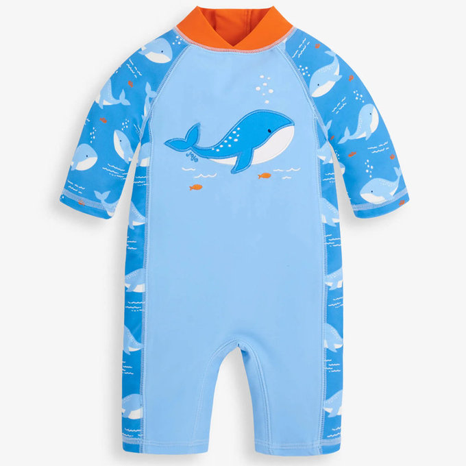 英國 JoJo Maman BeBe 嬰幼兒/兒童連身式防曬泳裝_鯨魚寶寶_JJH2449
