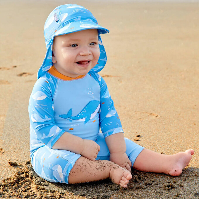 英國 JoJo Maman BeBe 嬰幼兒/兒童連身式防曬泳裝_鯨魚寶寶_JJH2449
