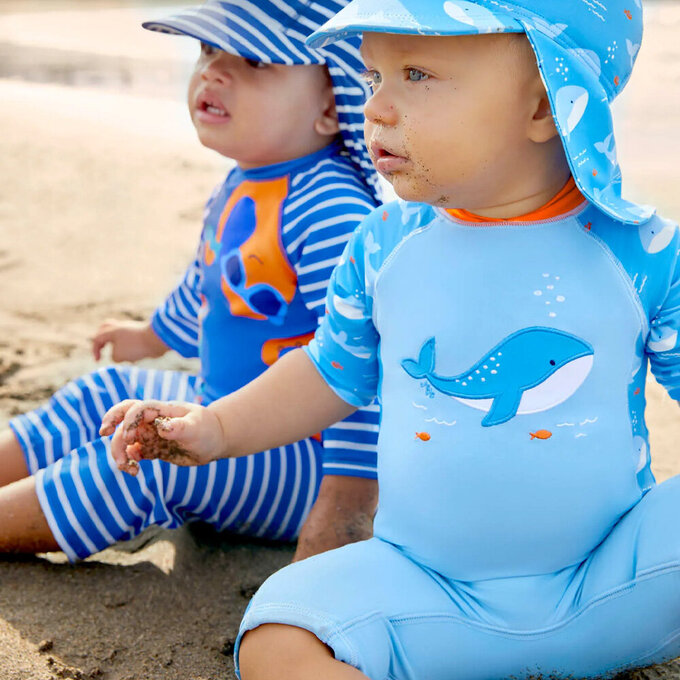 英國 JoJo Maman BeBe 嬰幼兒/兒童連身式防曬泳裝_鯨魚寶寶_JJH2449