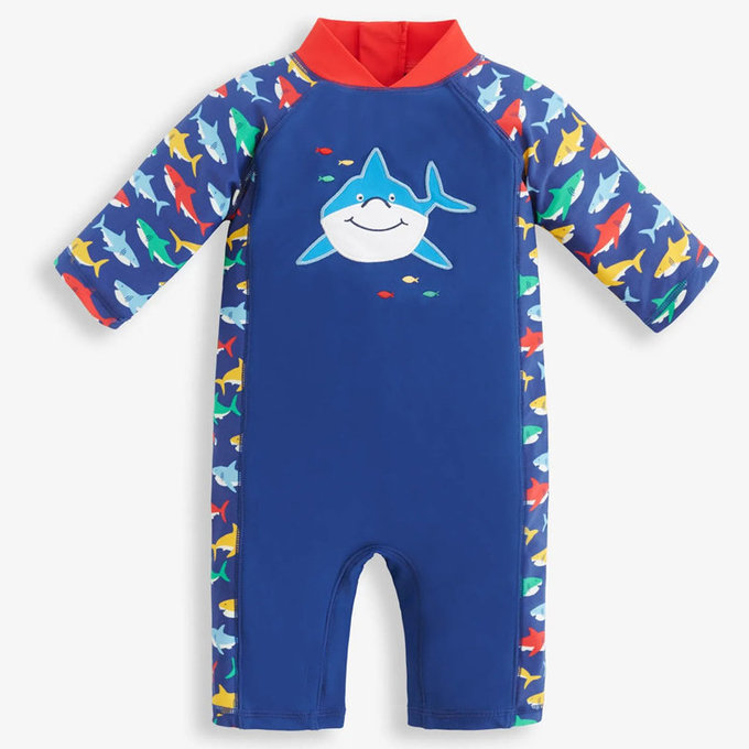 英國 JoJo Maman BeBe 嬰幼兒/兒童連身式防曬泳裝_大白鯊_JJH3159