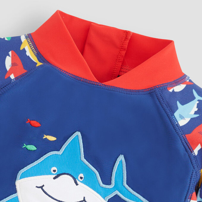 英國 JoJo Maman BeBe 嬰幼兒/兒童連身式防曬泳裝_大白鯊_JJH3159