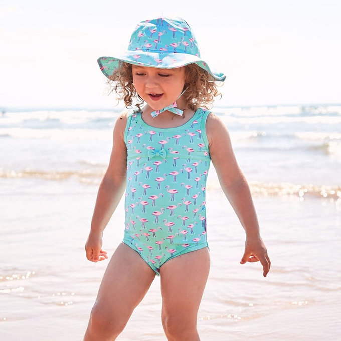 英國 JoJo Maman BeBe 嬰幼兒/兒童連身泳裝_玩耍紅鶴 (JJGSW-d8998)