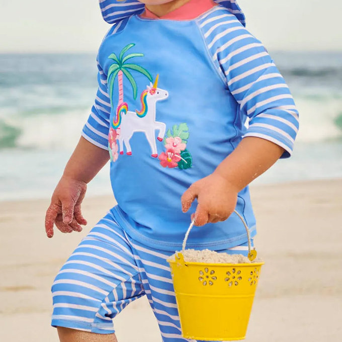 英國 JoJo Maman BeBe 嬰幼兒/兒童兩件式防曬泳裝_夢幻獨角獸(JJH2456)