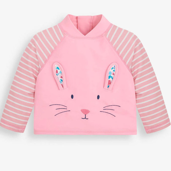 英國 JoJo Maman BeBe 嬰幼兒/兒童兩件式防曬泳裝_甜心兔兔(JJH2459)