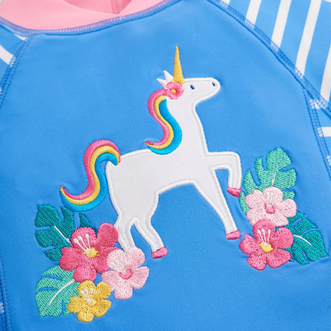 英國 JoJo Maman BeBe 嬰幼兒/兒童連身式防曬泳裝_夢幻獨角獸(JJH2455)