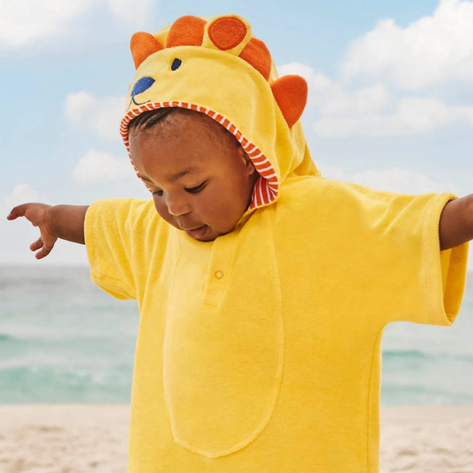 英國 JoJo Maman BeBe 嬰幼兒/兒童游泳浴巾_小獅子(JJH2863)