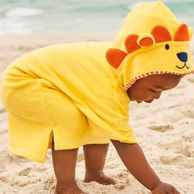 英國 JoJo Maman BeBe 嬰幼兒/兒童游泳浴巾_小獅子(JJH2863)