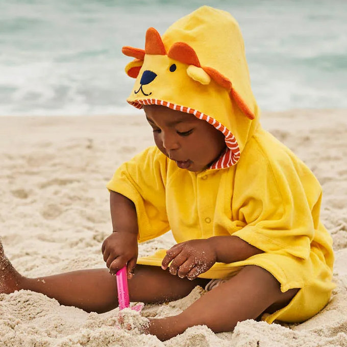 英國 JoJo Maman BeBe 嬰幼兒/兒童游泳浴巾_小獅子(JJH2863)