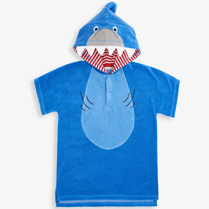 英國 JoJo Maman BeBe 嬰幼兒/兒童游泳浴巾_大鯊魚_JJH2864