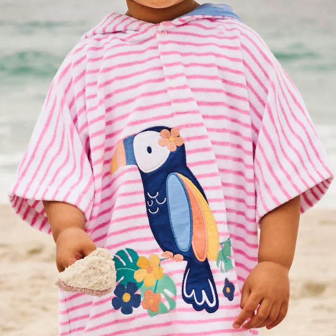 英國 JoJo Maman BeBe 嬰幼兒/兒童游泳浴巾_大嘴鳥(JJH2868)
