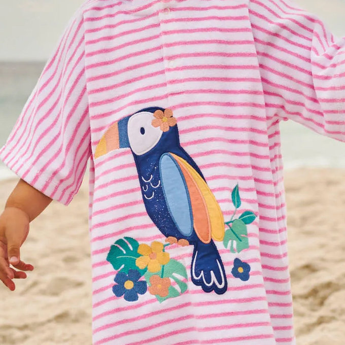 英國 JoJo Maman BeBe 嬰幼兒/兒童游泳浴巾_大嘴鳥(JJH2868)