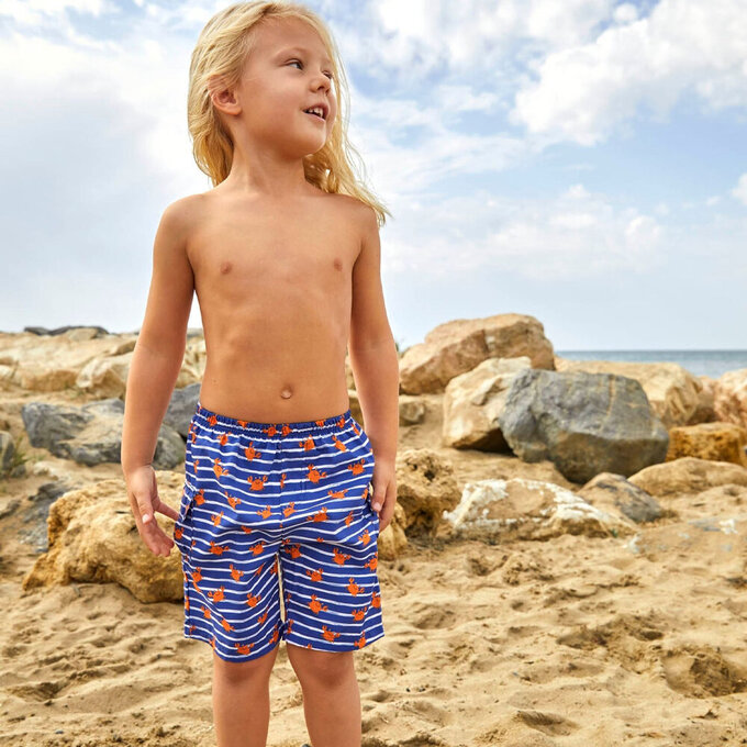 英國 JoJo Maman BeBe 嬰幼兒/兒童長版泳褲_螃蟹家族_JJH3036