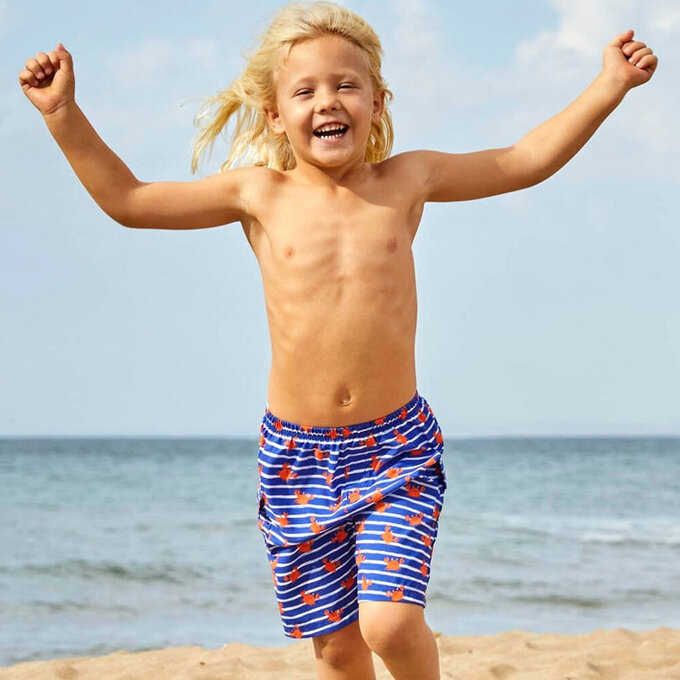 英國 JoJo Maman BeBe 嬰幼兒/兒童長版泳褲_螃蟹家族_JJH3036