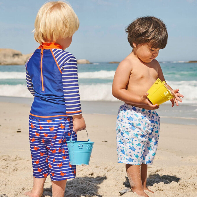 英國 JoJo Maman BeBe 嬰幼兒/兒童長版泳褲_螃蟹家族_JJH3036