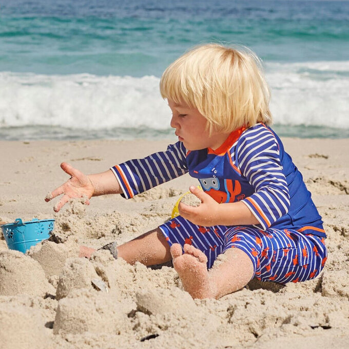 英國 JoJo Maman BeBe 嬰幼兒/兒童長版泳褲_螃蟹家族_JJH3036