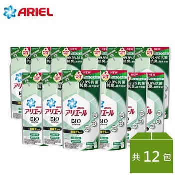 【日本ARIEL】新升級超濃縮深層抗菌洗衣精補充包1520g(室內晾衣型)  *12包-