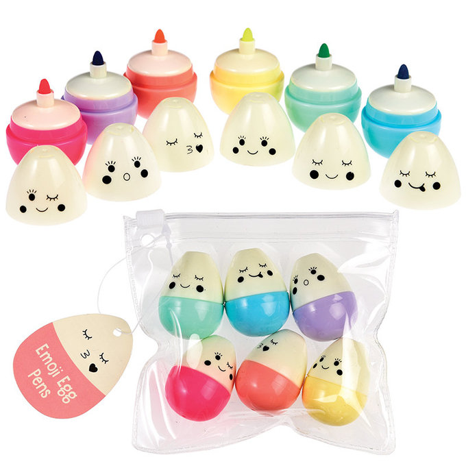 英國 Rex London 有趣表情雞蛋彩色筆6色_RL27486