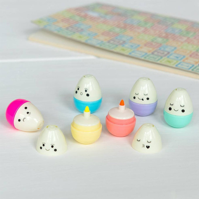 英國 Rex London 有趣表情雞蛋彩色筆6色_RL27486