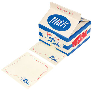 英國 Rex London 牛奶盒造型便條紙_藍白線條_RL27420-