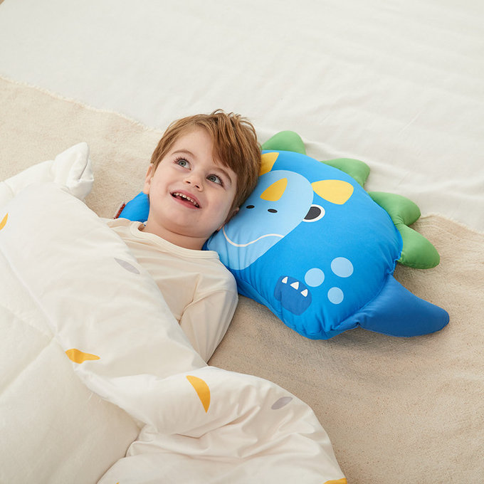 [正韓Hello HiZoo] 純手工製動物夥伴防蟎抗菌兒童枕/透氣枕/護脊/護頸枕(小款)害羞龍-HH012