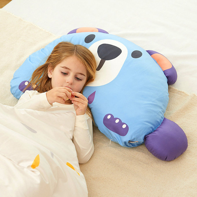 [正韓Hello HiZoo] 純手工製動物夥伴防蟎抗菌兒童枕/透氣枕/護脊/護頸枕(大款)守護熊-HH015