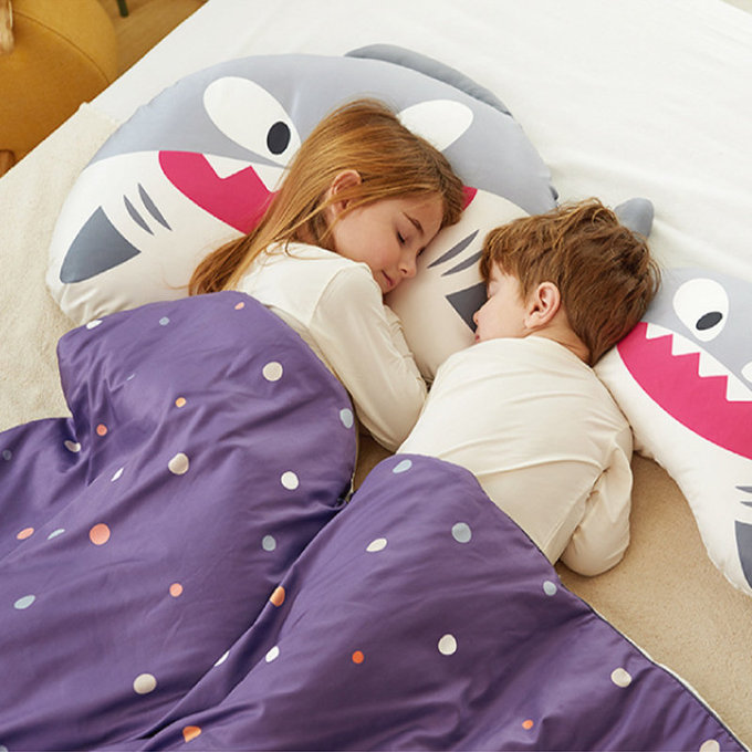 [正韓Hello HiZoo] 純手工製動物夥伴防蟎抗菌兒童枕/透氣枕/護脊/護頸枕(大款)天王鯊-HH016