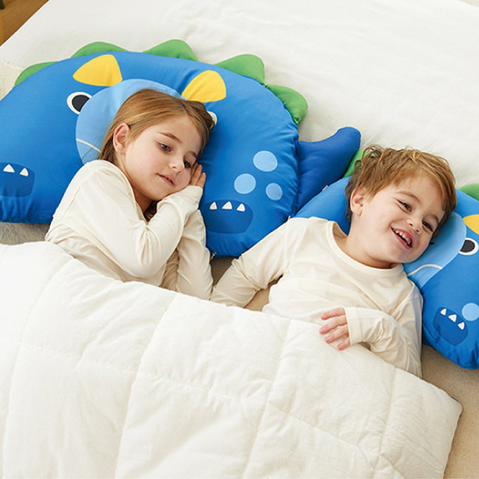 [正韓Hello HiZoo] 純手工製動物夥伴防蟎抗菌兒童枕/透氣枕/護脊/護頸枕(大款)害羞龍-HH018