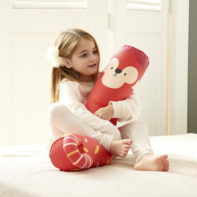 [正韓Hello HiZoo] 純手工製多功能防蟎抗菌兒童長條抱枕/靠枕/睡眠輔助枕/側睡抱枕(大款)偶像猴-HH024