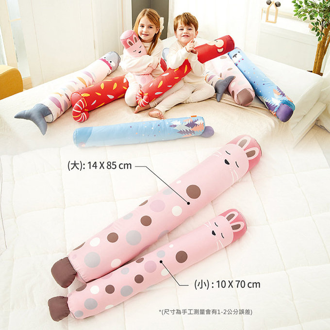 [正韓Hello HiZoo] 純手工製多功能防蟎抗菌兒童長條抱枕/靠枕/睡眠輔助枕/側睡抱枕(大款)守護熊-HH025