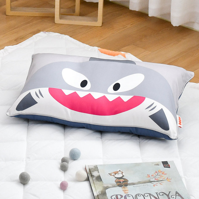 [正韓Hello HiZoo] 純手工製可愛動物防蟎抗菌兒童枕/護脊/護頸枕/透氣枕-天王鯊-HH030